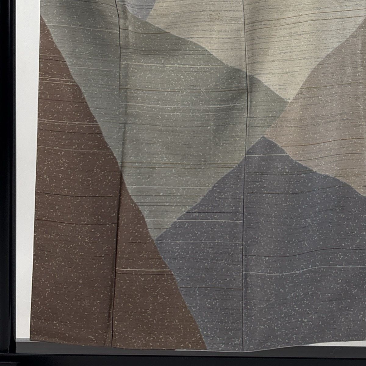 訪問着 身丈153.5 cm 裄丈64 M 袷 牛首紬地 落款 幾何学 灰色 正絹