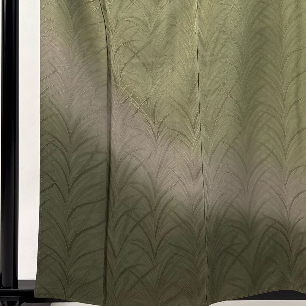 付下げ 身丈160.5 cm 裄丈66.5 M 袷 地紋 ぼかし 灰緑 正絹