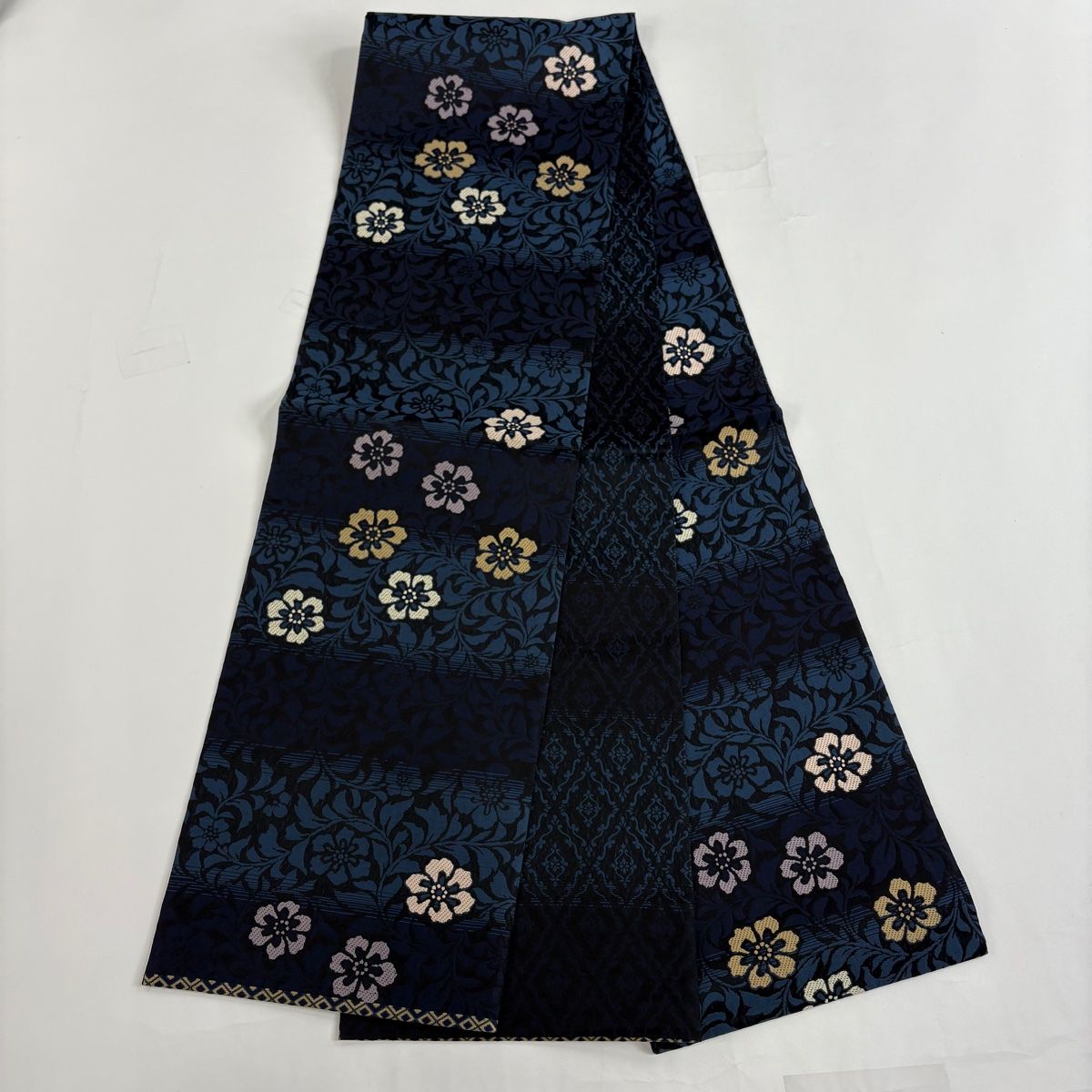 美品】 江戸小紋 身丈160cm 裄丈68.5cm L 袷 袋帯セット 落款 幾何学