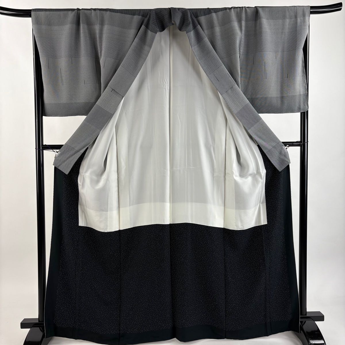 美品】 江戸小紋 身丈160cm 裄丈68.5cm L 袷 袋帯セット 落款 幾何学