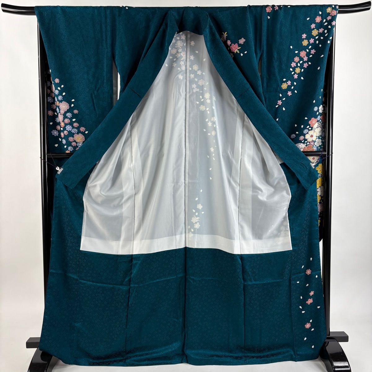 美品】 振袖 身丈170cm 裄丈68cm L 袷 袋帯フルセット 鈴 桜 金糸
