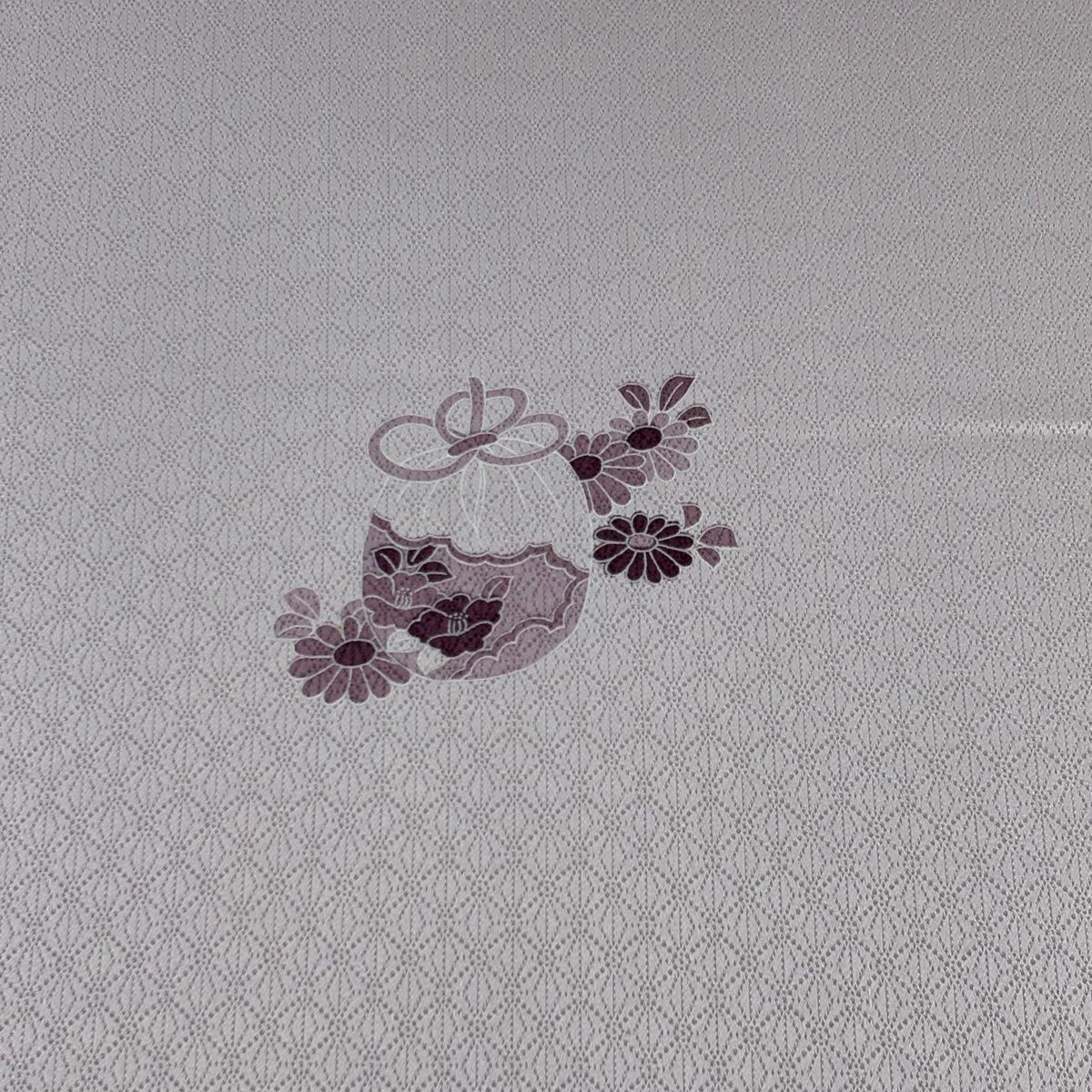 反物 秀品 付下げ お仕覆 菊 薄紫 正絹