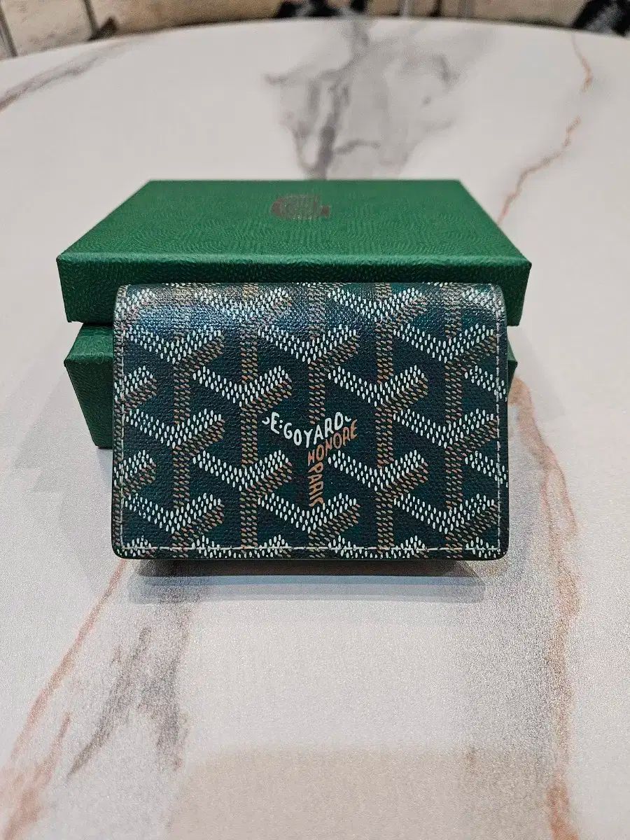状態良し ゴヤール マルシェールヴ グリーン カード 財布 ホルダー マルジェルヴ