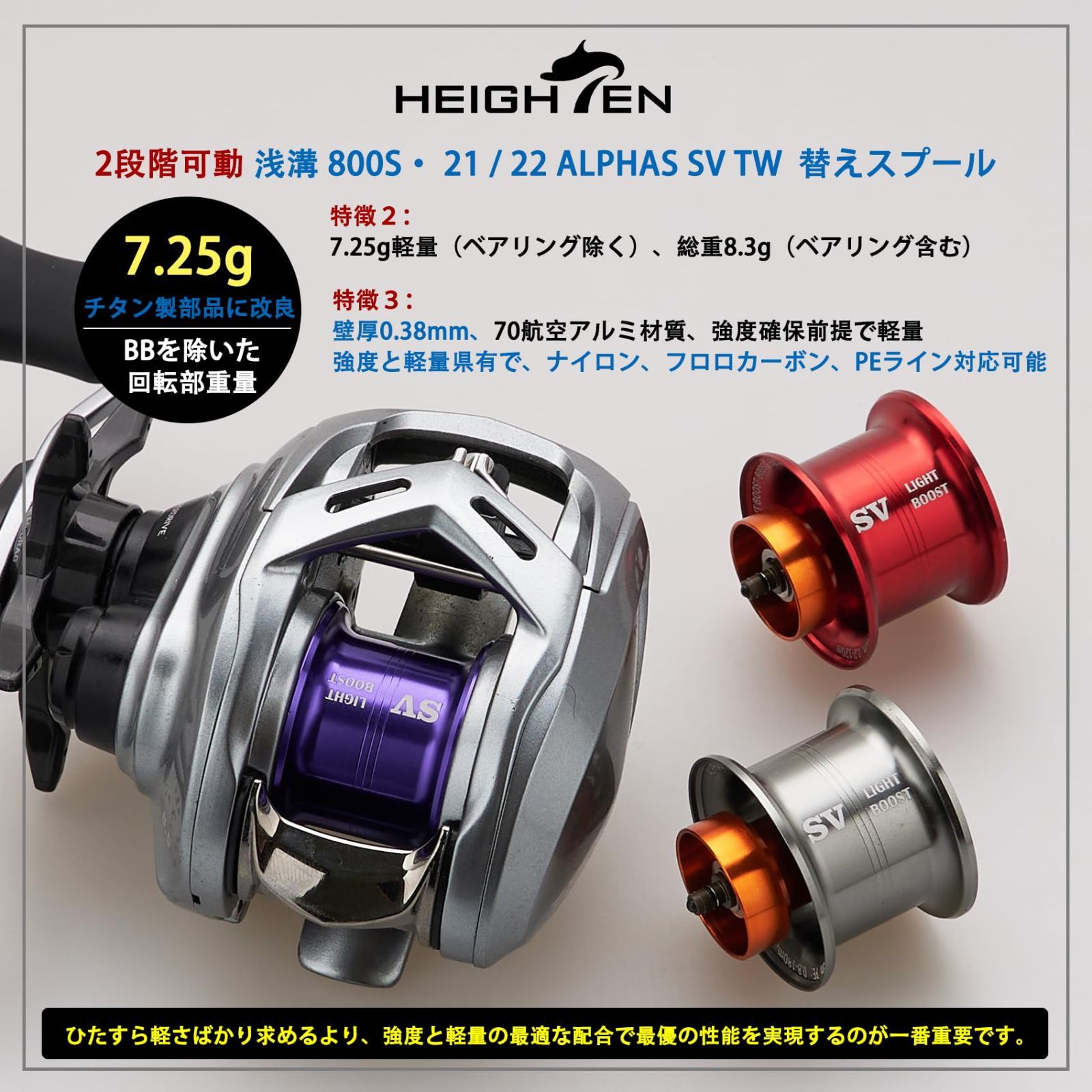 22 21 ALPHAS ダイワ(DAIWA) 800S SV 浅溝 32mm TW 2段階可動 専用