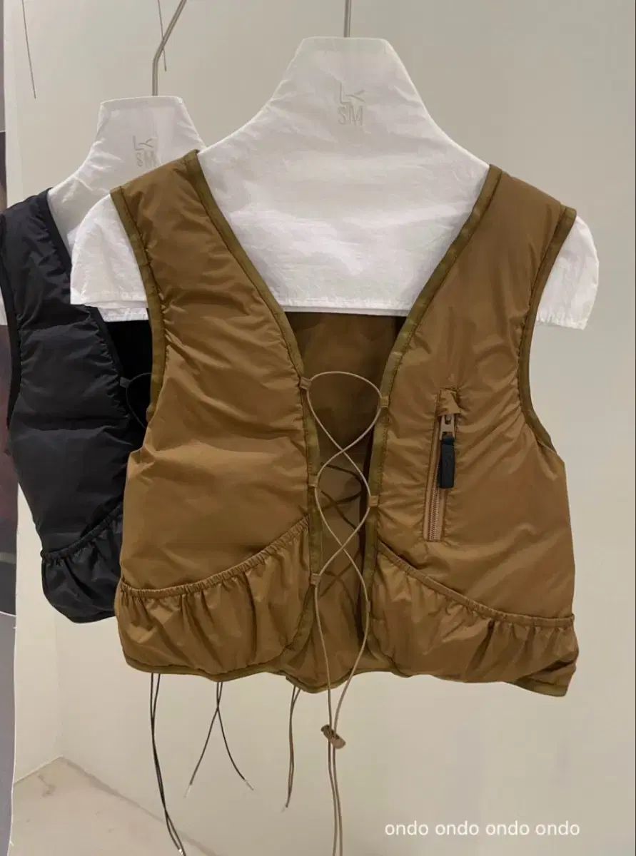 LOVE U SO MERCH シャーリング ベスト ダックダウン ブラウン