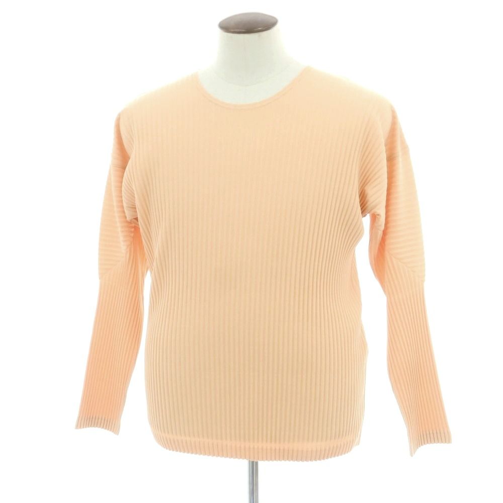【】オム プリッセ イッセイミヤケ HOMME PLISSE ISSEY MIYAKE 2025年春夏 プリーツ加工 ニットカットソー パステルオレンジ【サイズ表記なし（L位）】【メンズ】