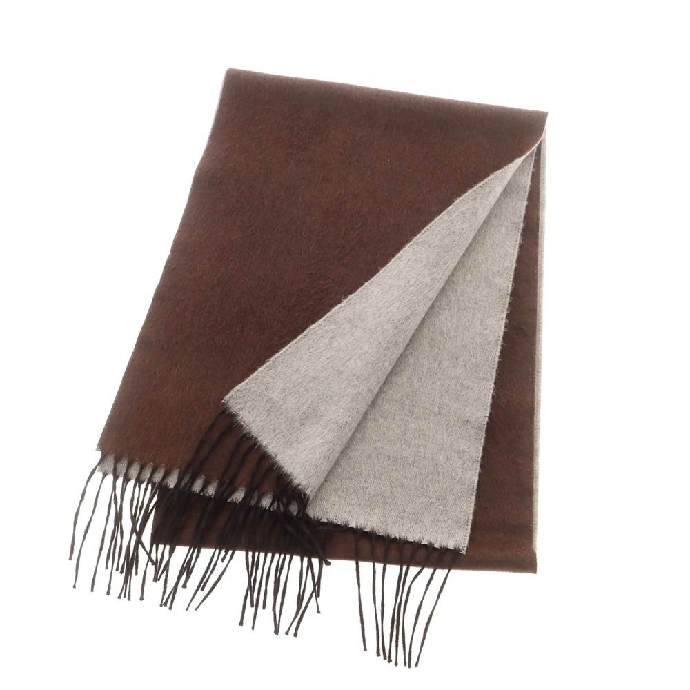 ピアチェンツァ シルクカシミヤ マフラー ブラウンxチャコールグレー【メンズ】 ピアチェンツァ PIACENZA シルクカシミヤ マフラー ブラウンxグレー