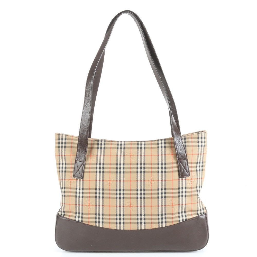 【極美品】バーバリー キャンバスレザー トートバッグ シャドーホース A4 美品 バーバリー ノバ チェック シャドーホース レザー トート バッグ