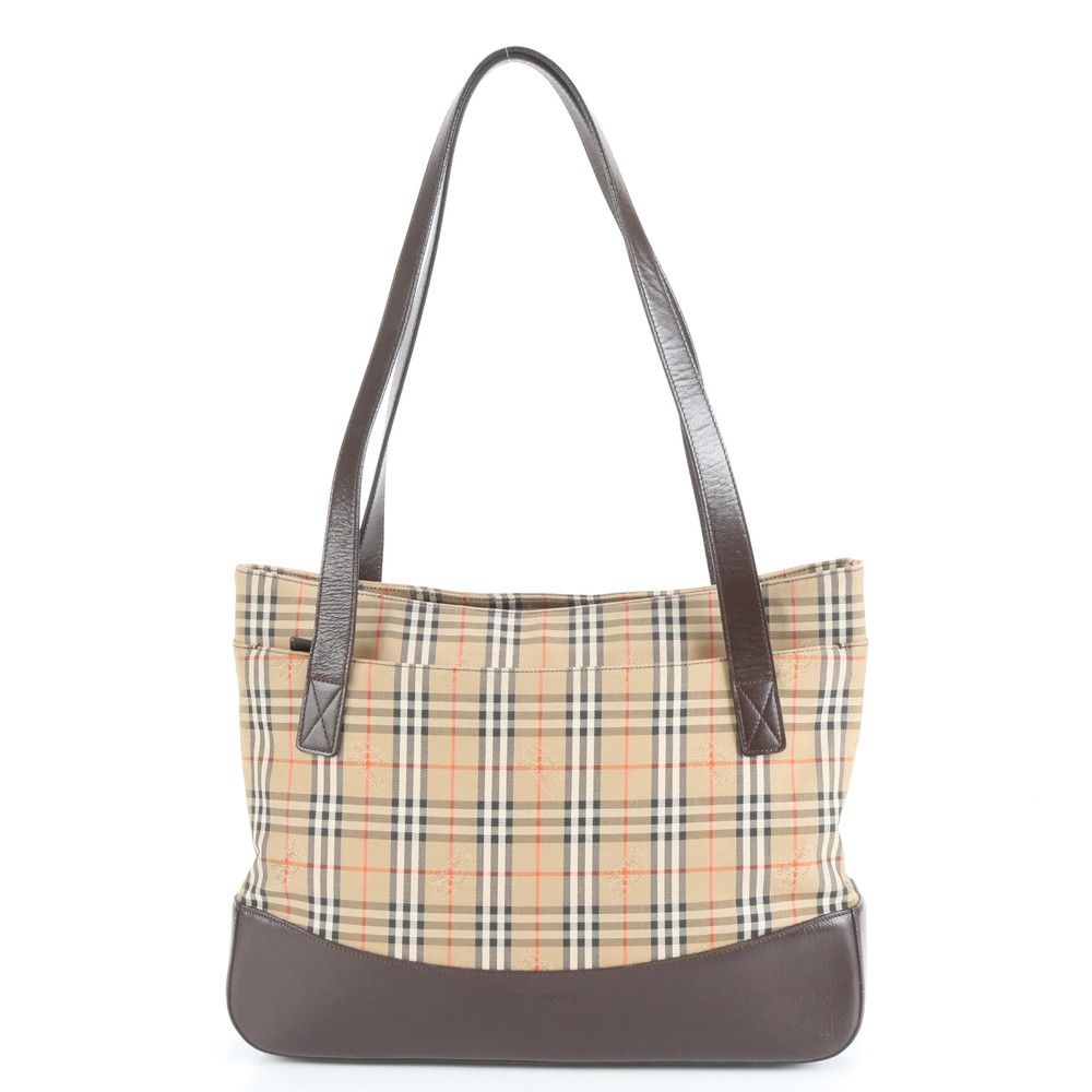 ✨近年モデル✨バーバリー トートバッグ ノバチェック シャドーホース PVC 美品 バーバリー ノバ チェック シャドーホース レザー トート バッグ