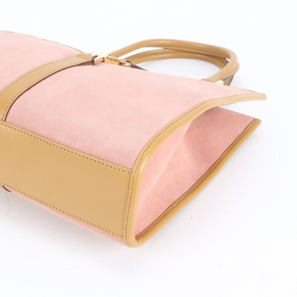 【美品✨】グッチ ジャッキー ハンドバッグ ピンク スエード レザー 極美品 青山店 グッチ コントロールカード付 ジャッキー レザー
