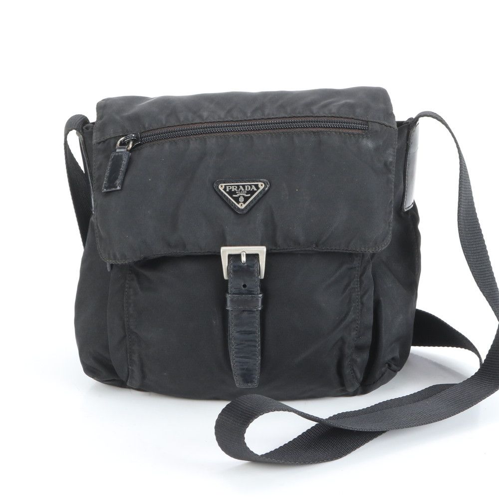 美品 プラダ テスート ナイロン 三角ロゴ レザー ショルダーバッグ