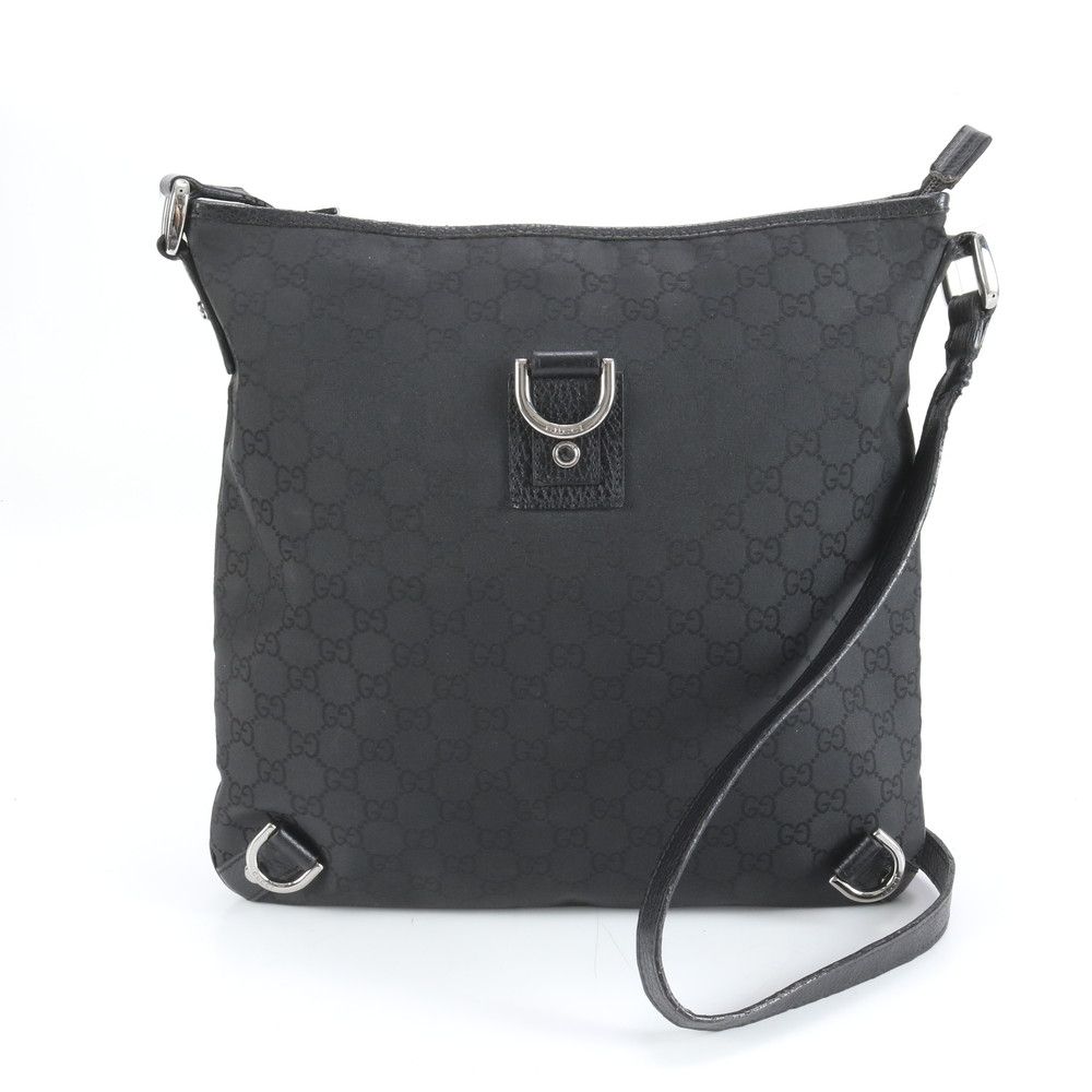 グッチ GG ナイロン アビー 268642 レザー ショルダーバッグ 斜め掛け メッセンジャー 通勤 ブラック 黒 メンズ ECM CX 38 3