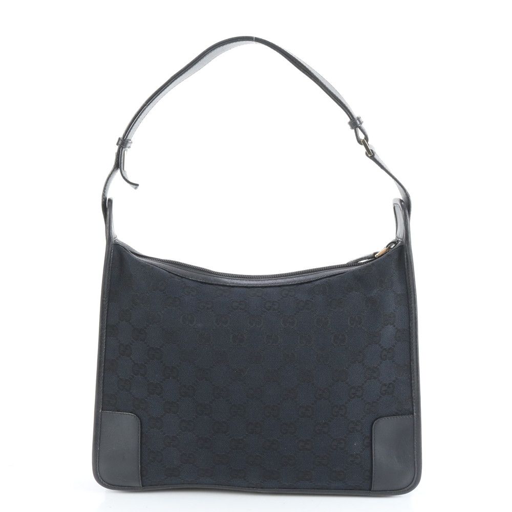 極美品 グッチ GG キャンバス レザー ショルダーバッグ 肩掛け ワン