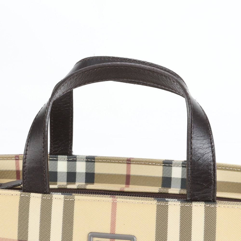 極美品 バーバリー ノバ チェック レザー トート バッグ ハンド