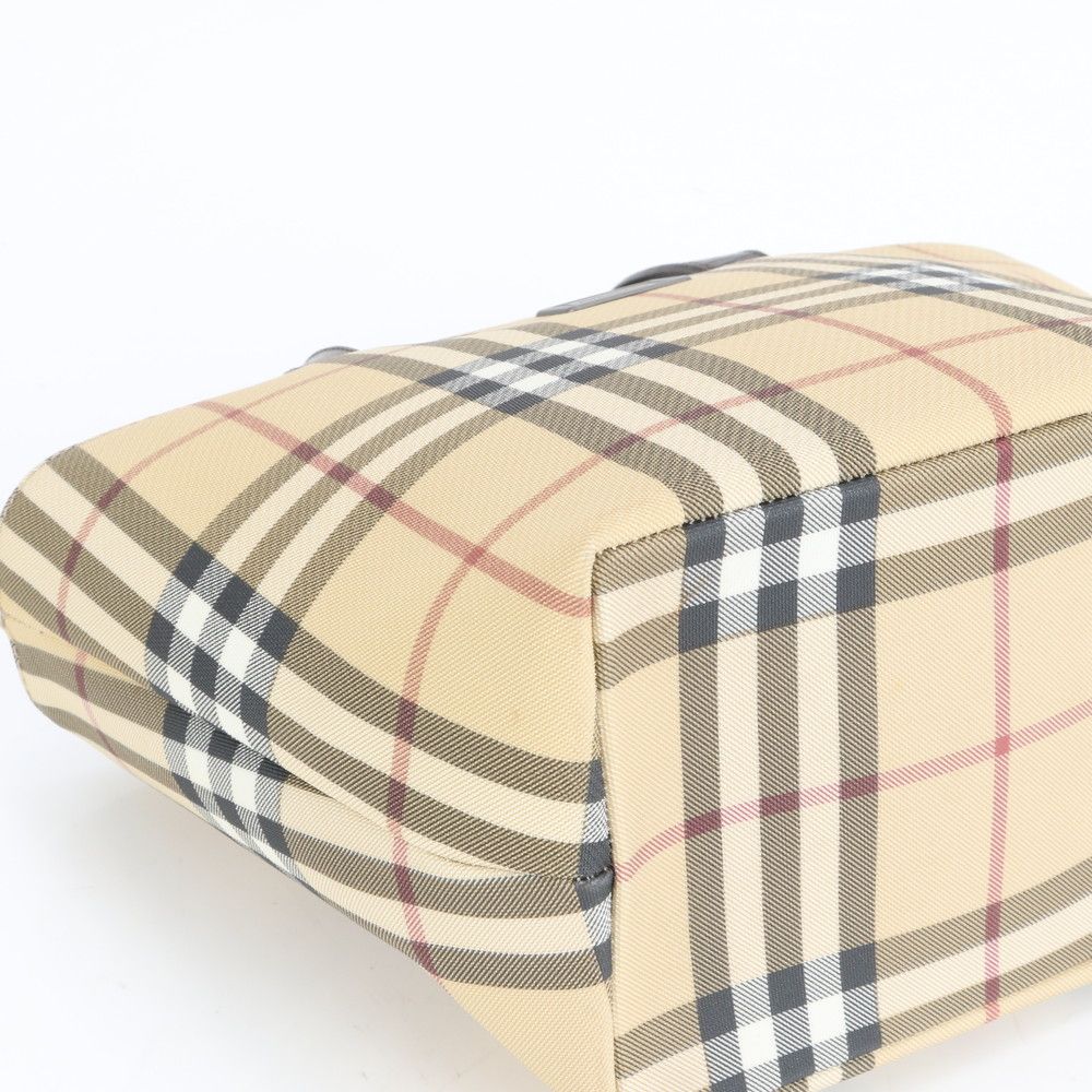 極美品 バーバリー ノバ チェック レザー トート バッグ ハンド