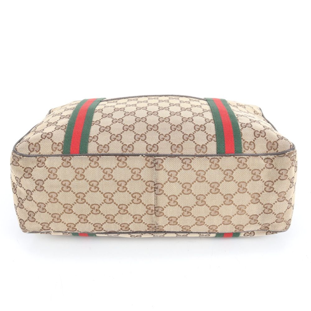 極美品 グッチ GGキャンバス シェリー ライン 189753 トート バッグ