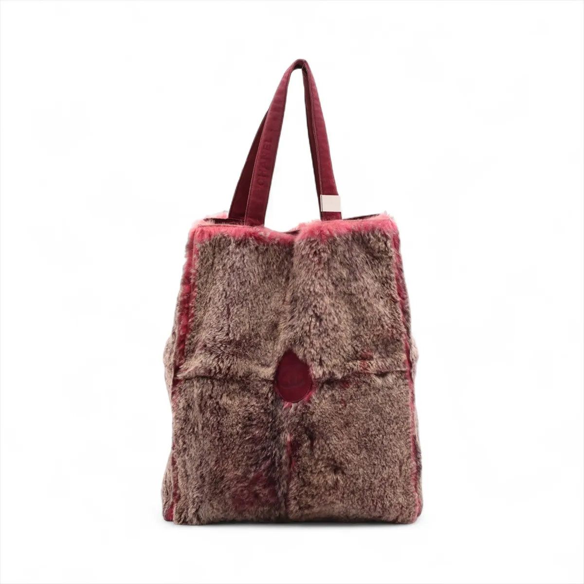 美品 シャネル シリアルシール付 6062176 ココマーク ラビット ファー