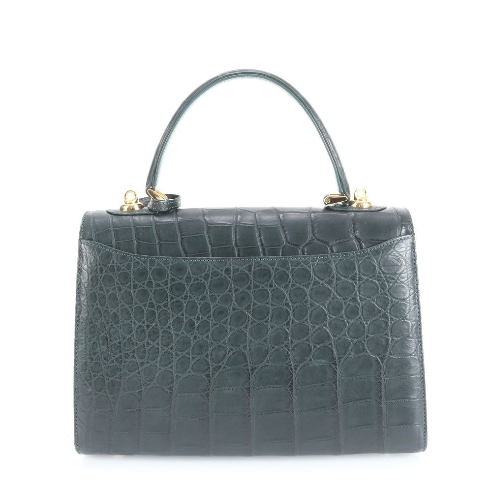 新品同様 JRA認定 東京 日本橋 クロコダイル レザー 2WAY ハンドバッグ