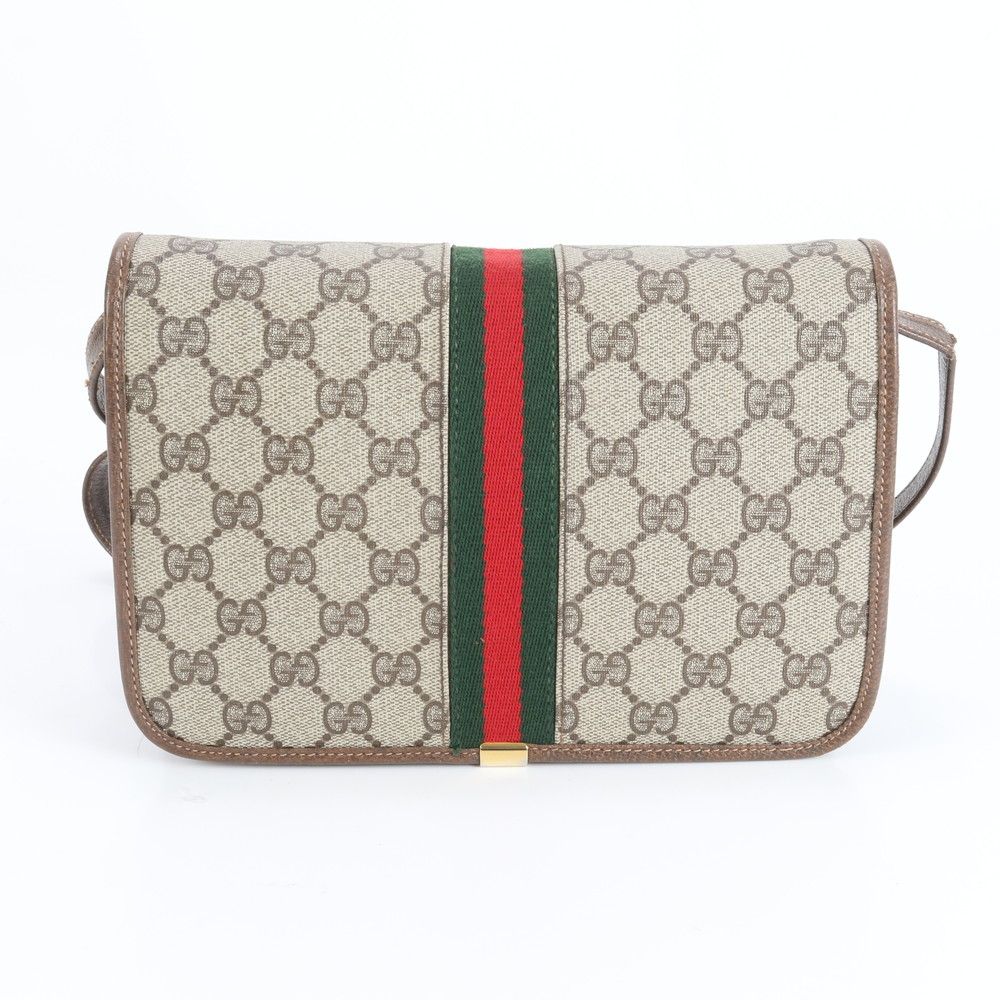 ヴィンテージ オールド グッチ GGスプリーム シェリー ライン レザー