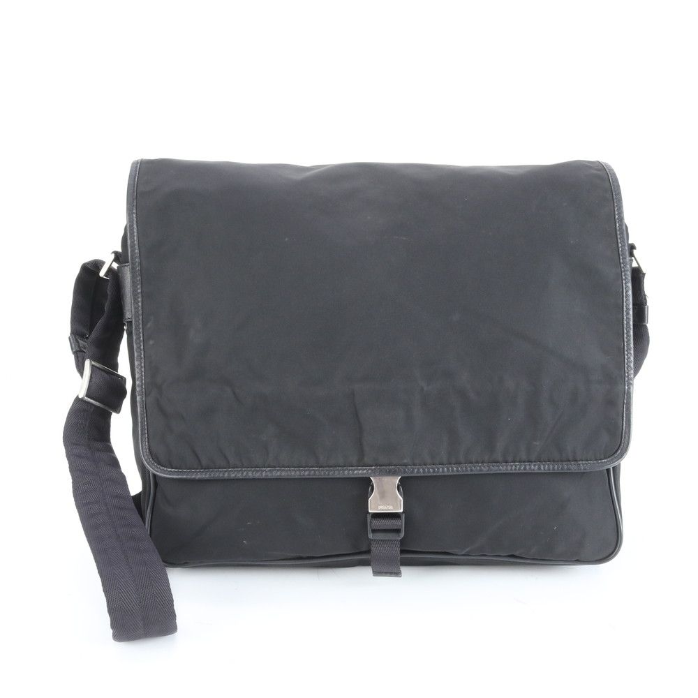 美品 プラダ テスート ナイロン レザー ショルダーバッグ 斜め掛け