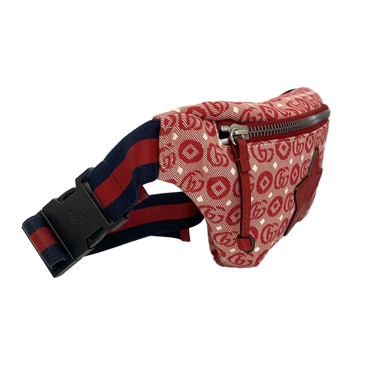 GUCCI グッチ インターロッキングバンブーGベルト ネイビー／レッド 