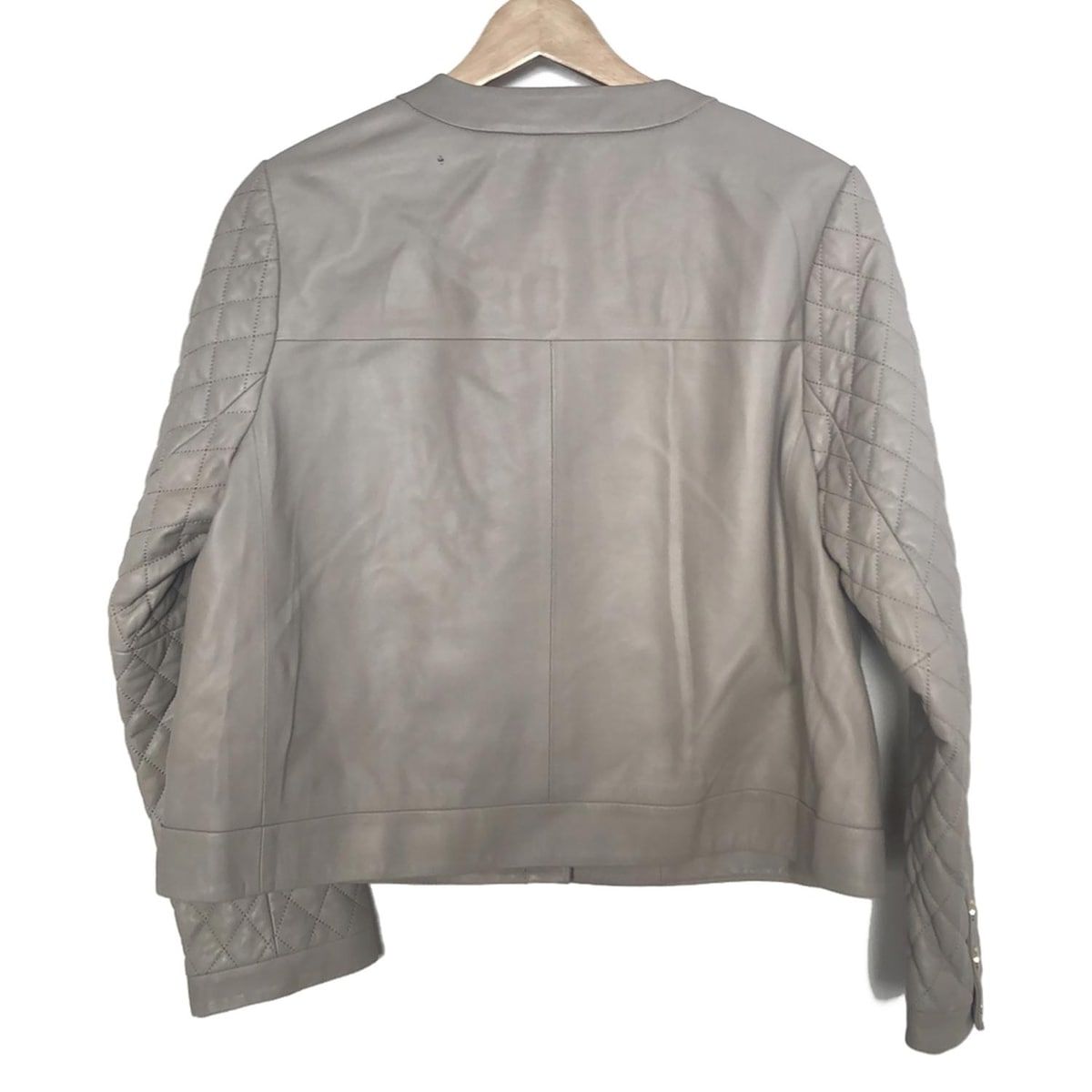 グレースクラス ジャケット サイズ36 S レディース - ベージュ×白 長袖 レザー ノー ツイードポケット キルティング 秋 冬