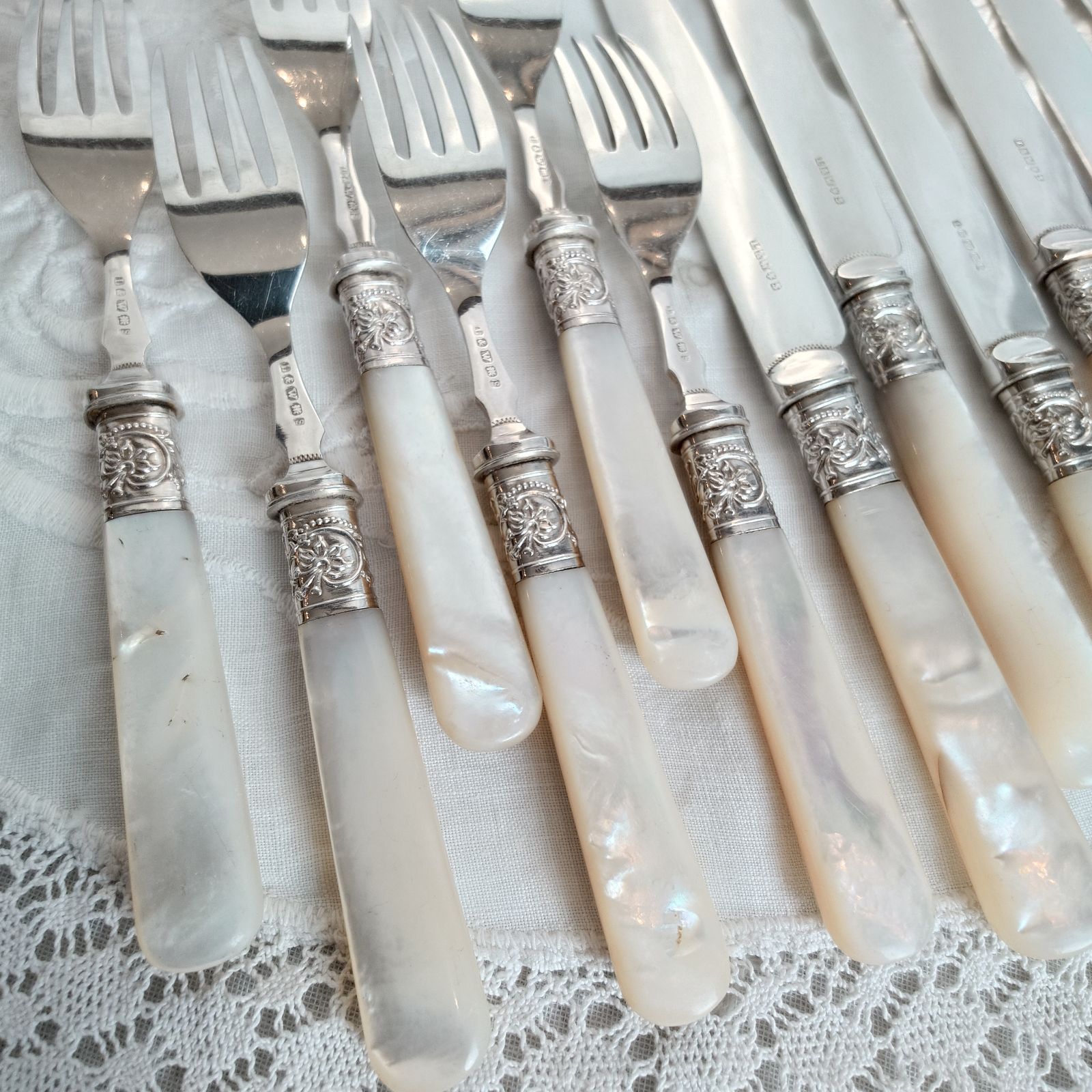 白蝶貝デザートカトラリーセット