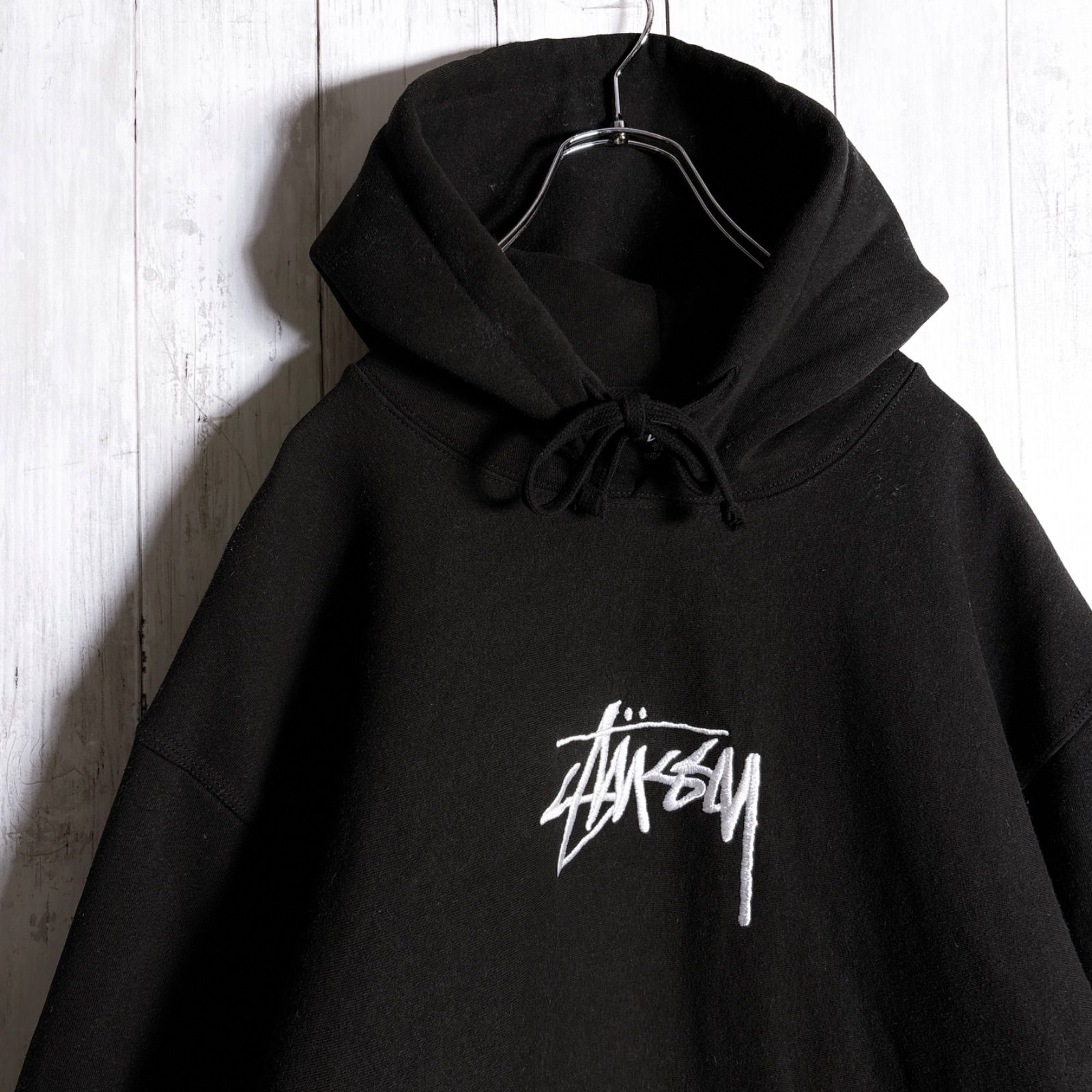 極美品/海外モデル】ステューシー STUSSY ストックロゴ刺繍 パーカー