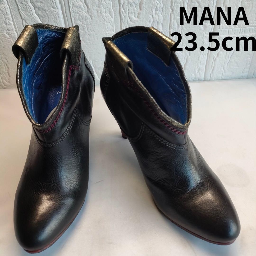 MANA マナ ショートブーツ ブーティ スタッズ ブラック 23.5cm - メルカリ