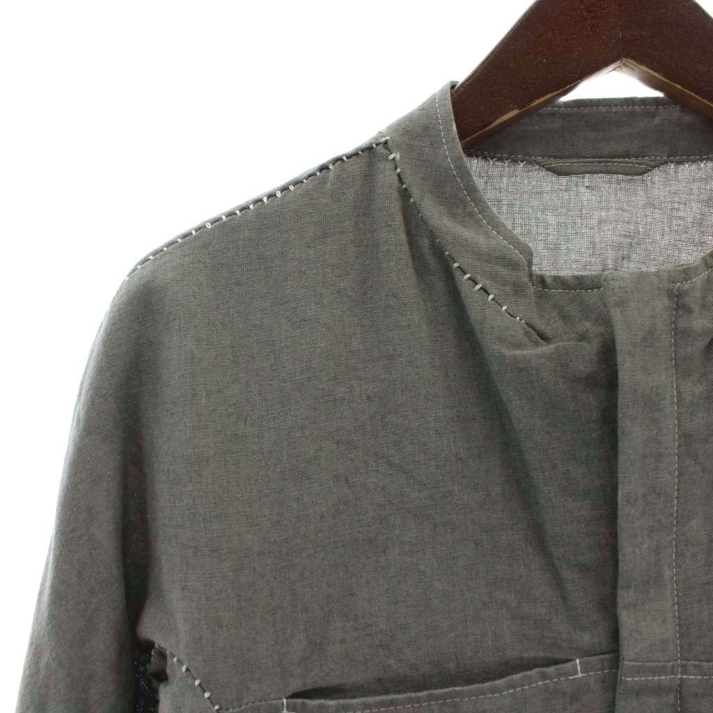  インカーネーション インカネーション incarnation シャツジャケット 麻 リネン ノー ステッチ ジップアップ 44 S グレー XZ GY 12 その他 トップス