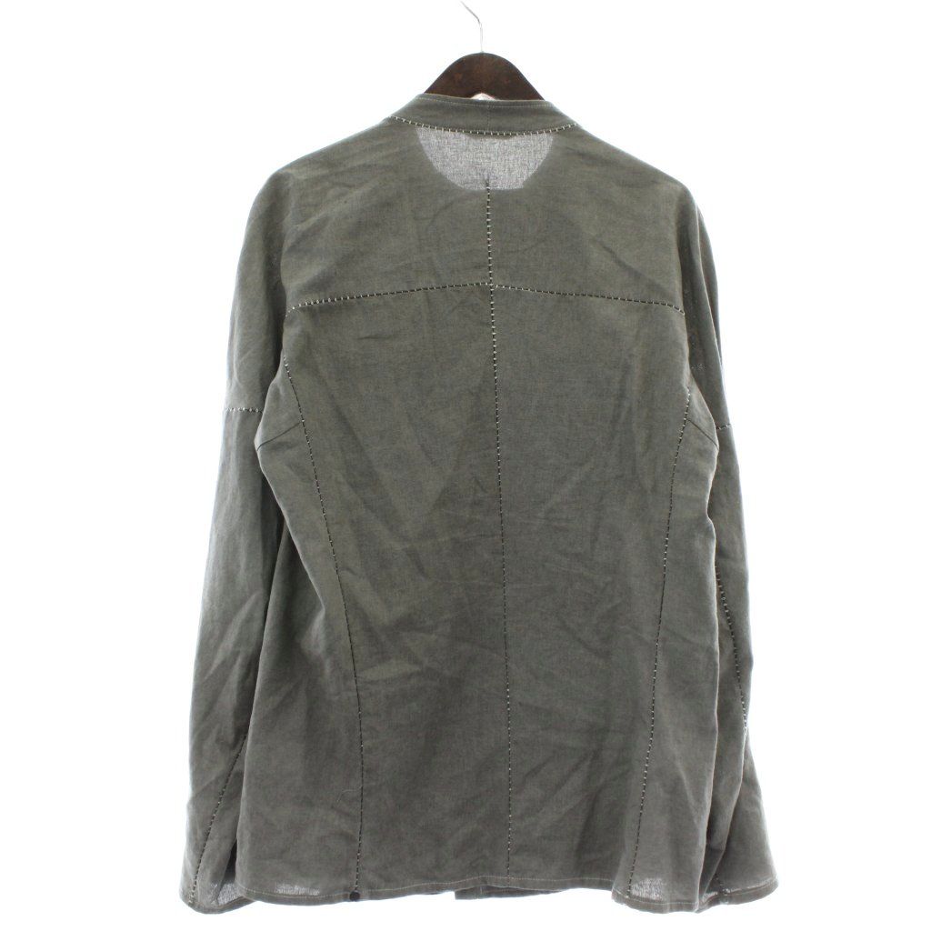 インカーネーション インカネーション incarnation シャツジャケット 麻 リネン ノー ステッチ ジップアップ 44 S グレー XZ GY 12