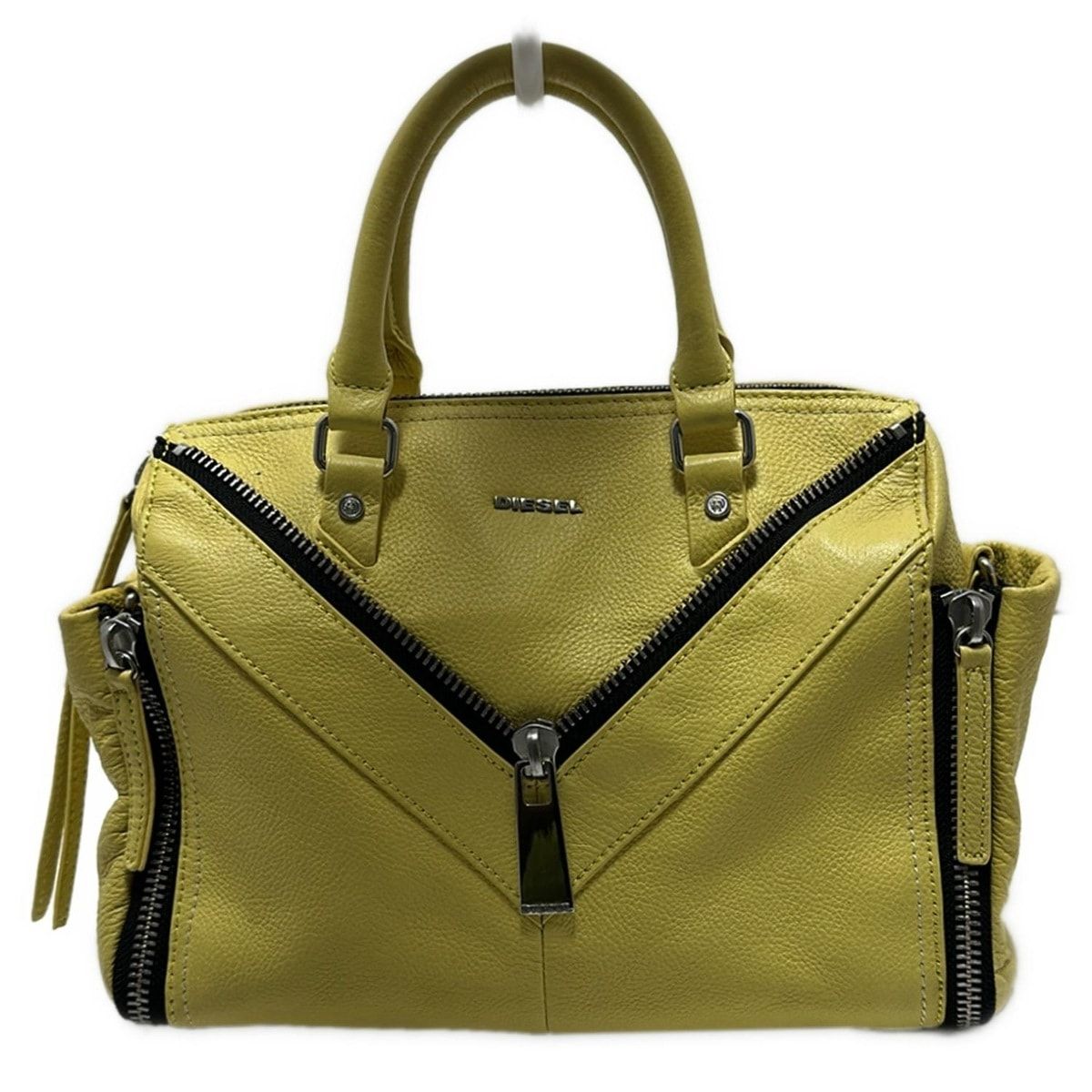 DIESEL ディーゼル ハンドバッグ - イエロー ファスナー レザー