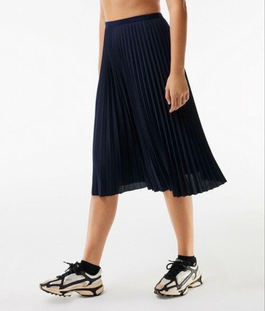 LACOSTE 定価2.4万 プリーツスカート ネイビー 品 ラコステ