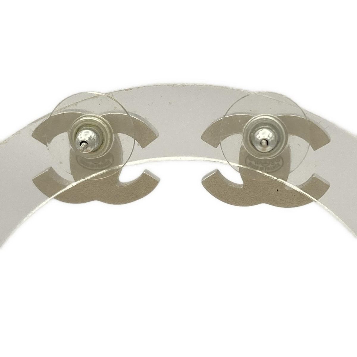 CHANEL シャネル ピアス ココマーク ネイビー 白 シルバー