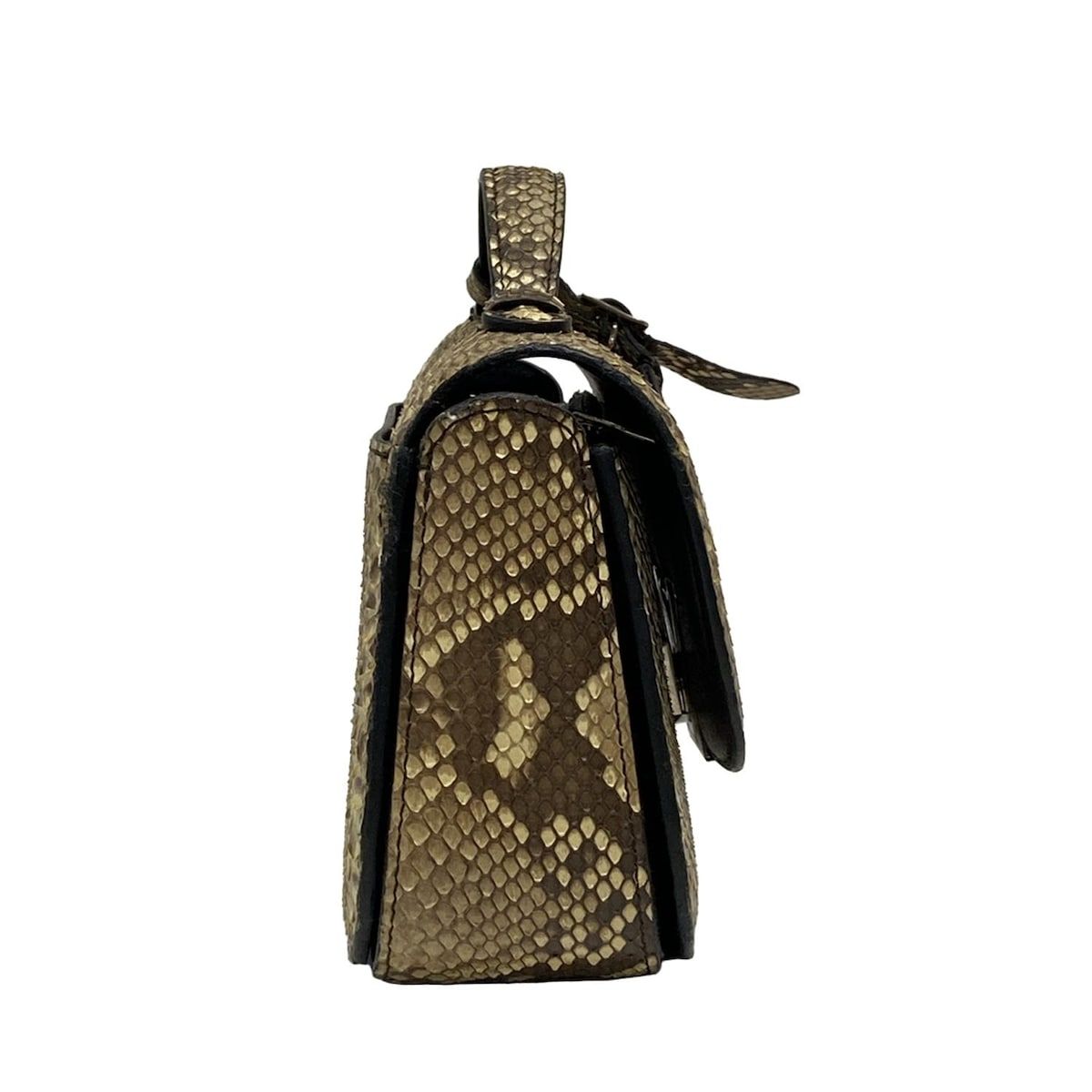 LOUIS VUITTON ルイヴィトン ハンドバッグ エキゾチックレザー ヴィヴィエンヌNM ベージュ×ブラウン×黒 パイソン レザー