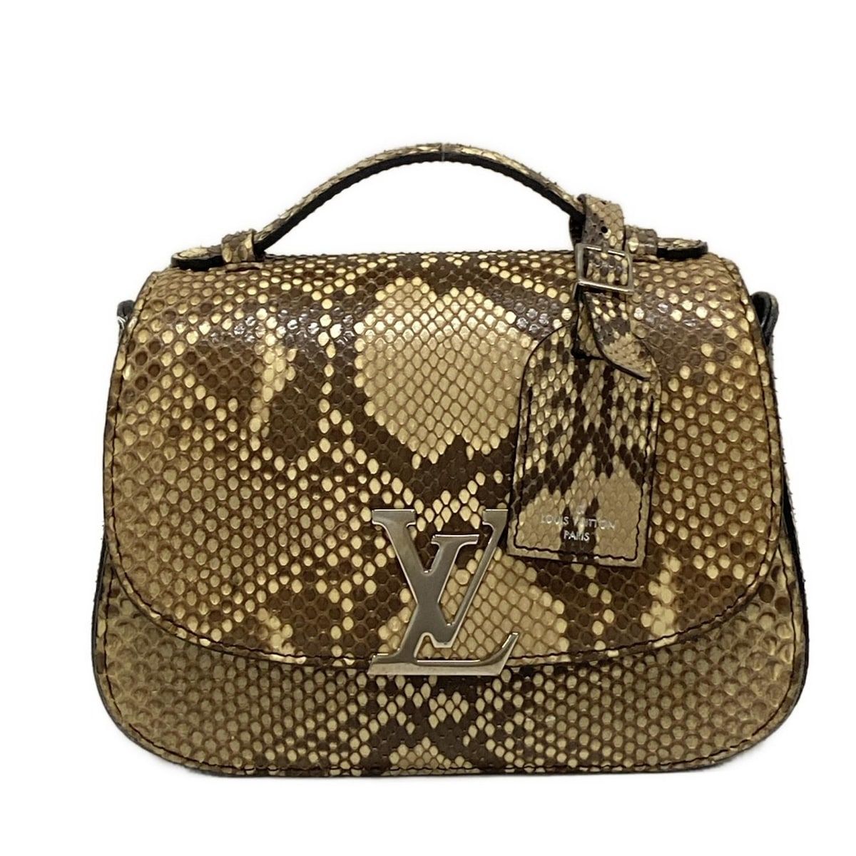 LOUIS VUITTON ルイヴィトン ハンドバッグ エキゾチックレザー ヴィヴィエンヌNM ベージュ ブラウン 黒 パイソン レザー