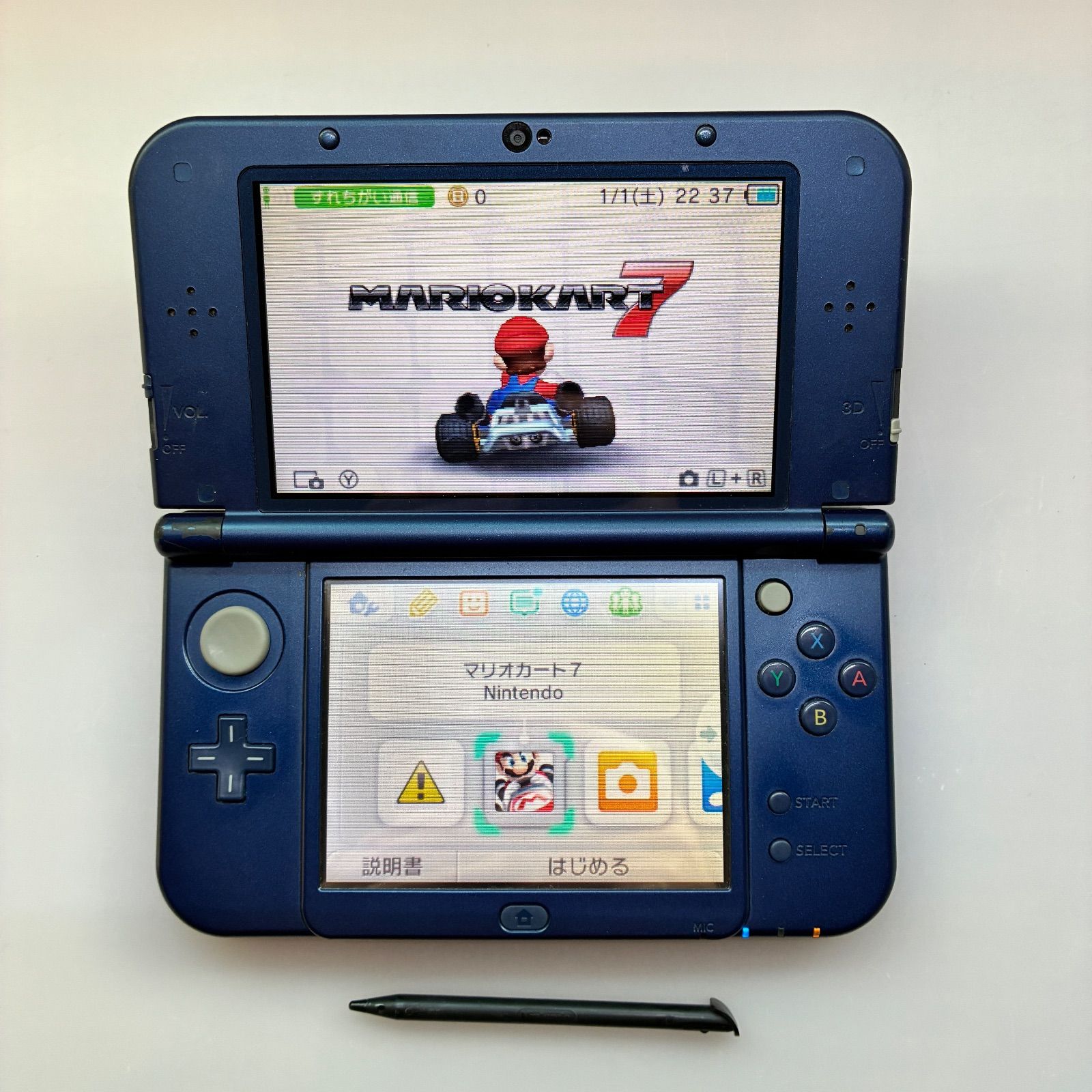 LL メタリックブルー Newニンテンドー3DS Nintendo 3DS 本体 動作確認 