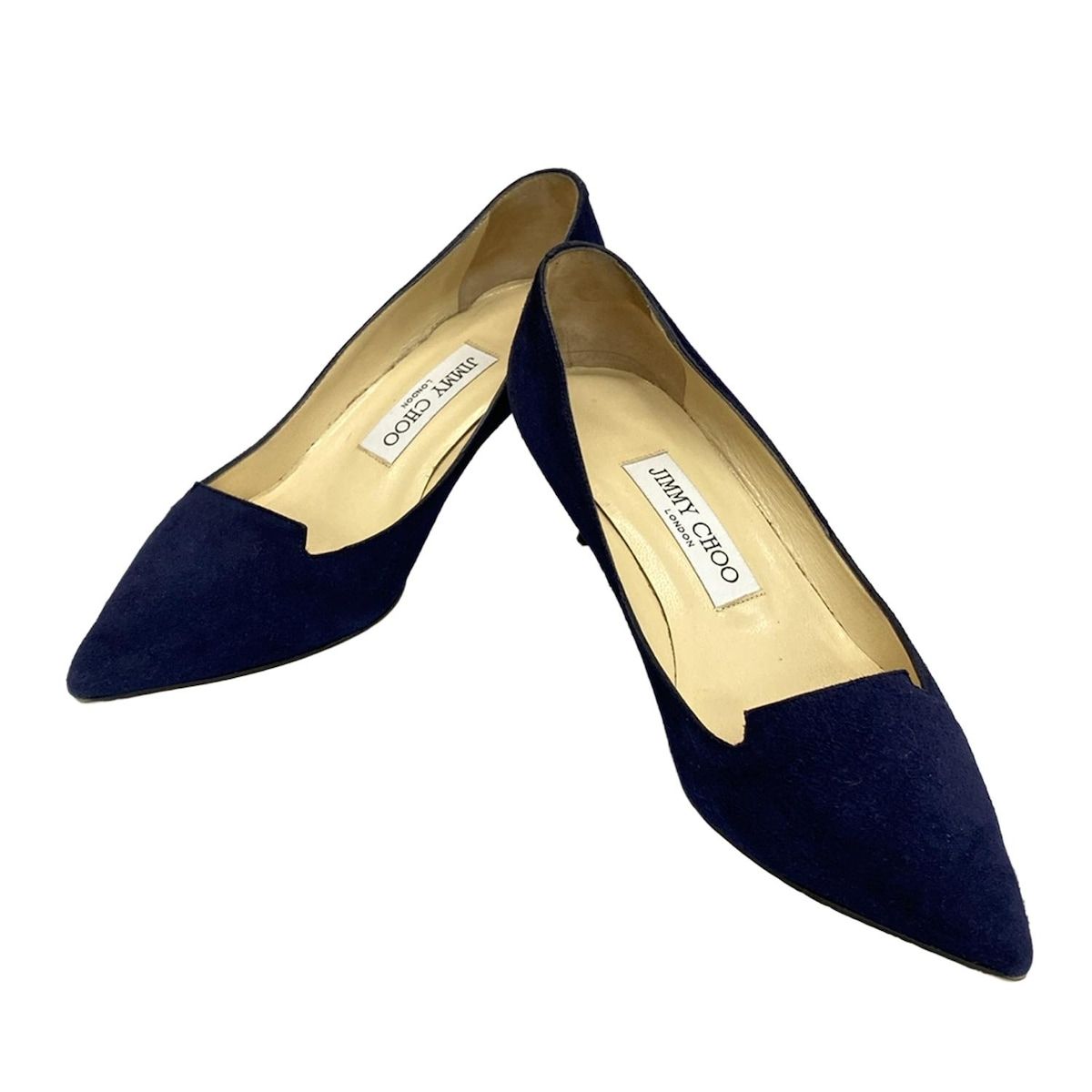 JIMMY CHOO(ジミーチュウ) パンプス 34 1/2 レディース - ネイビー