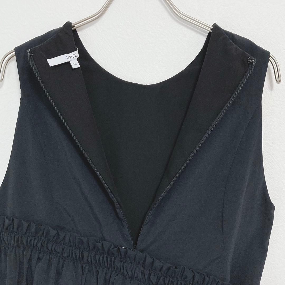  UN 3 D. VERY掲載 定価2.8万 ウエストギャザーボリュームトップ 36 ノースリーブ シャツ ブラウス