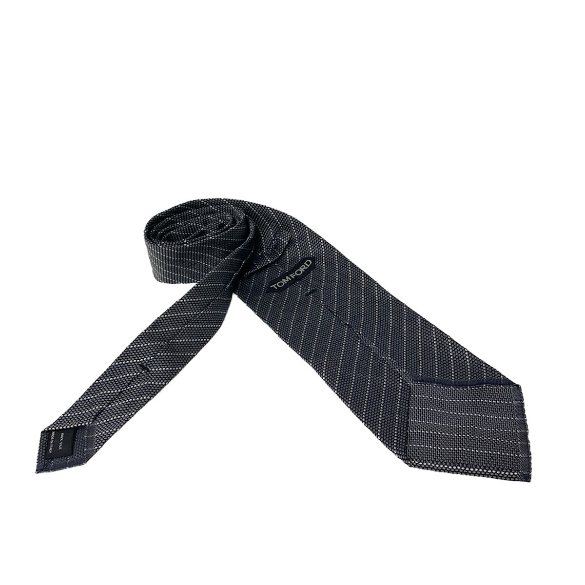 TOM FORD(トムフォード) ネクタイ メンズ - ダークグレー×黒×白 レジ