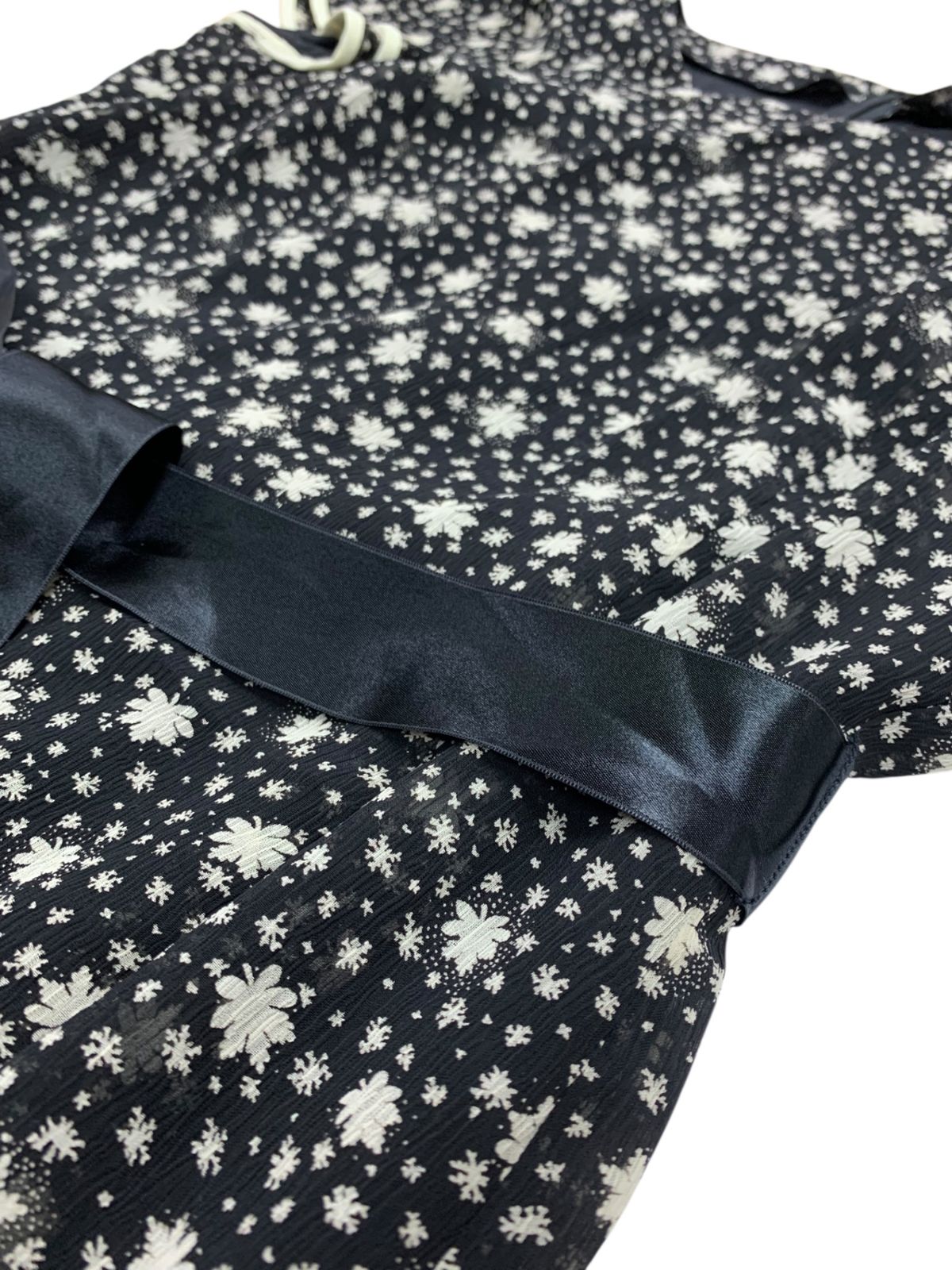 エムズグレイシー 821387 ワンピース 40 ブラック 花 リボン