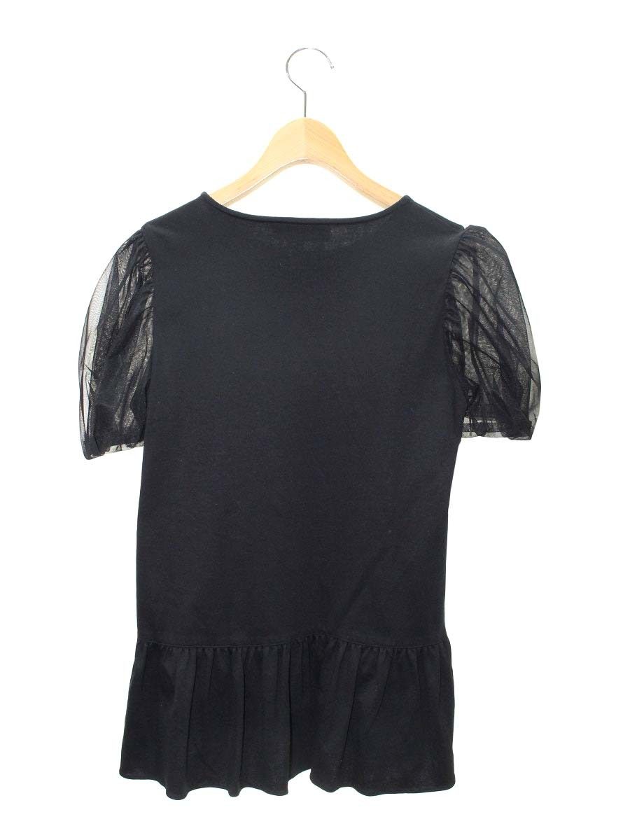 エムズグレイシー 515315 カットソー 40 ブラック リボン パフスリーブ