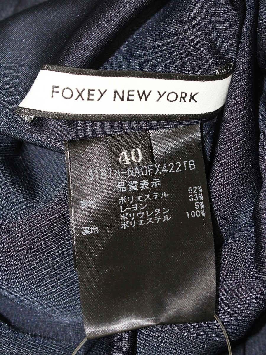  フォクシーニューヨーク エグゼクティブレディ 31818 ワンピース 40 ネイビー ノースリーブ ひざ丈ワンピース