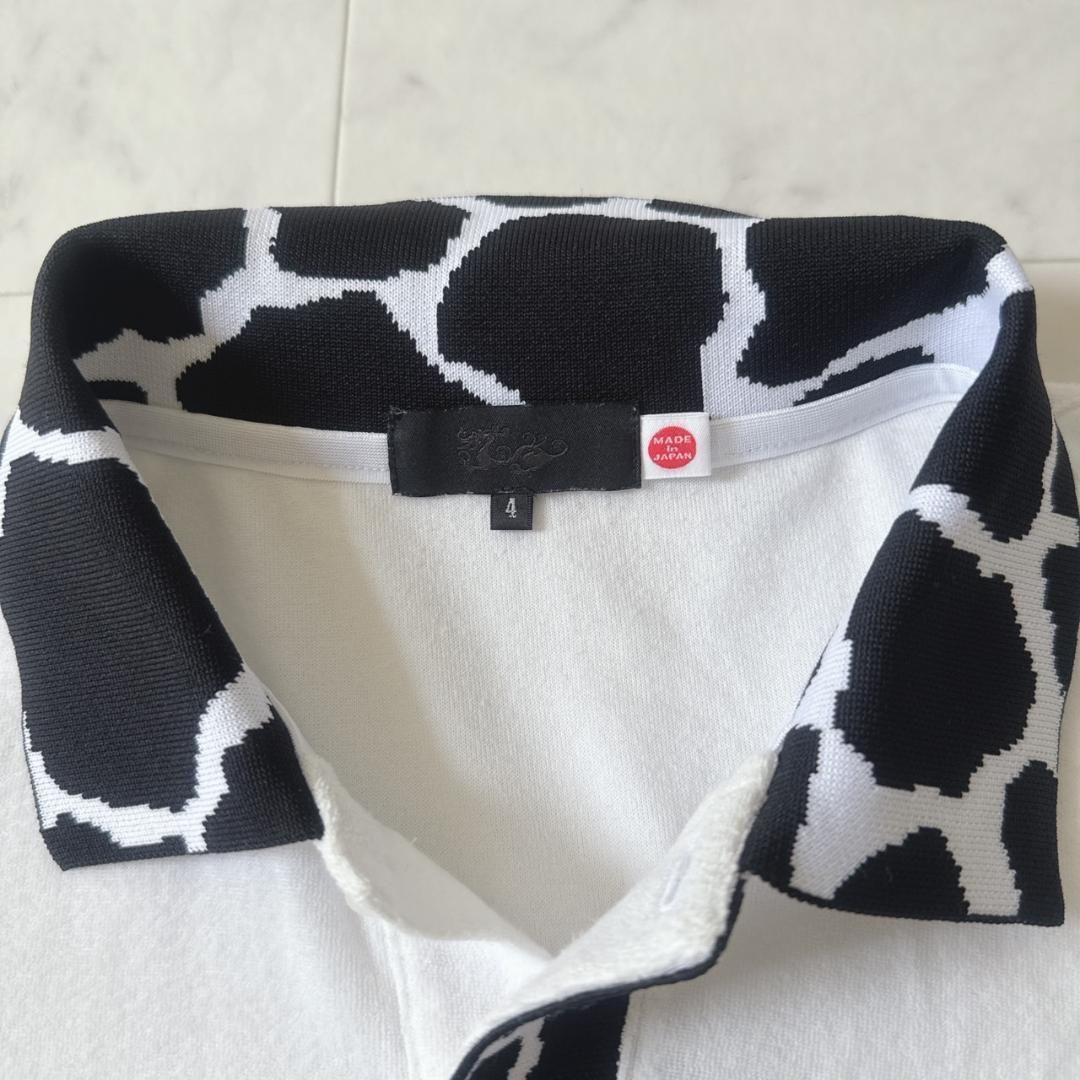 ダンスウィズドラゴン ポロシャツ 白×黒 パイル地 ブラック 4 - メルカリ