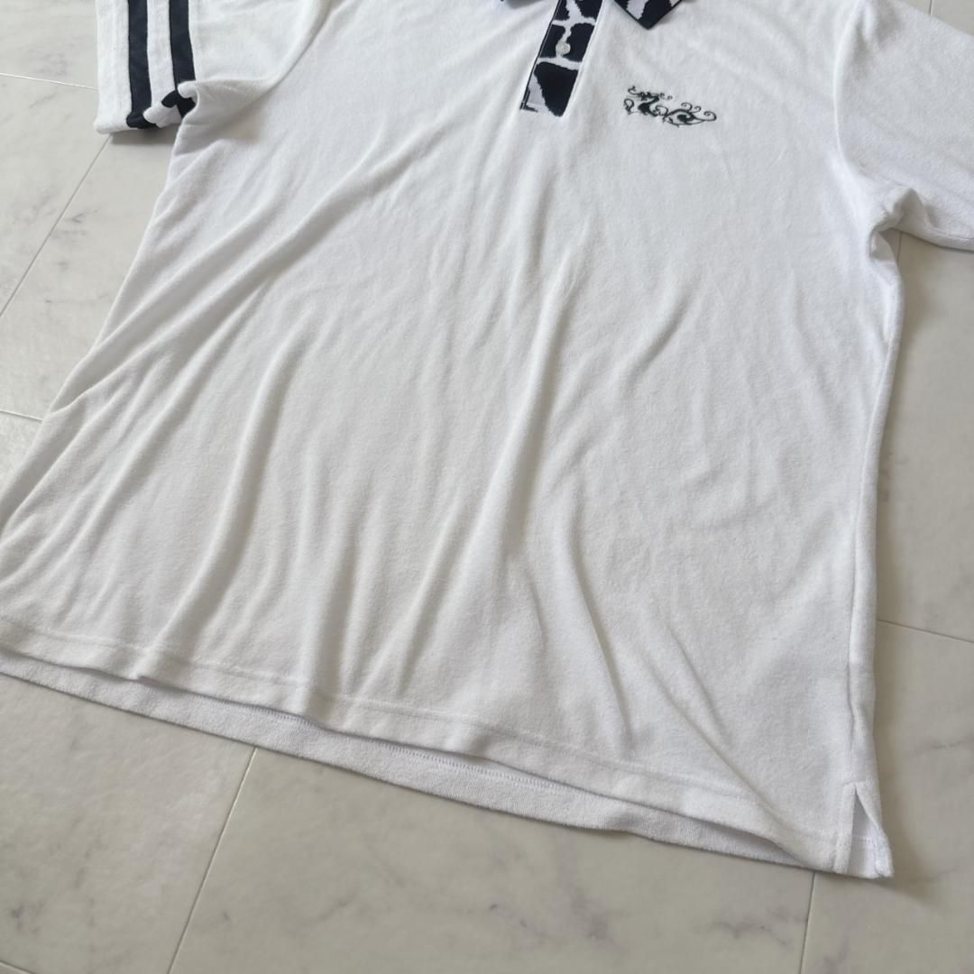 ダンスウィズドラゴン ポロシャツ 白×黒 パイル地 ブラック 4 - メルカリ