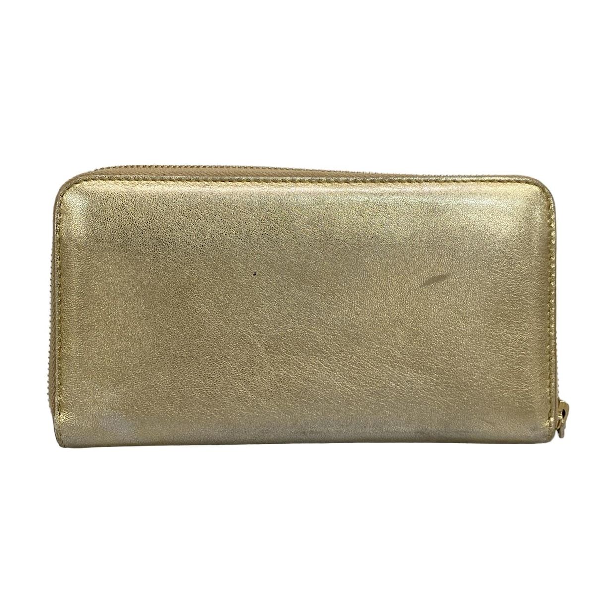JIMMY CHOO(ジミーチュウ) 長財布 - ゴールド ラウンドファスナー