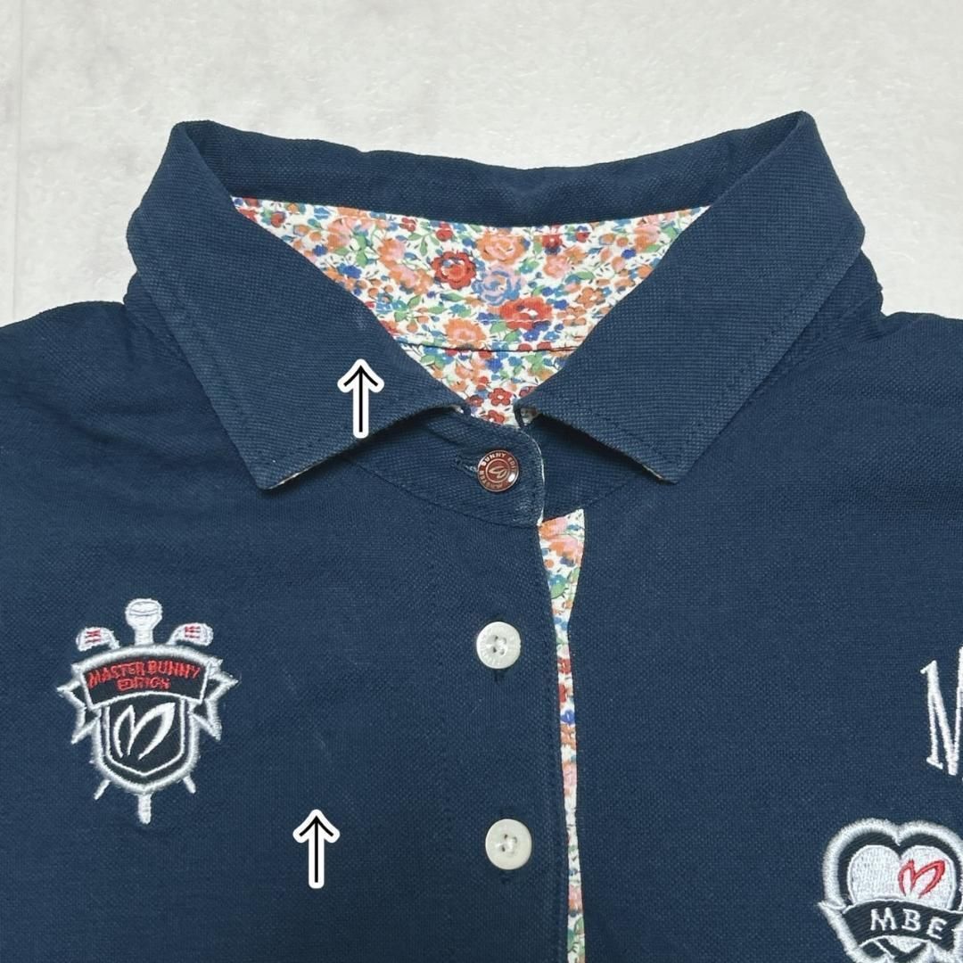 マスターバニー 襟裏ロゴ リバティプリント レディース ポロシャツ