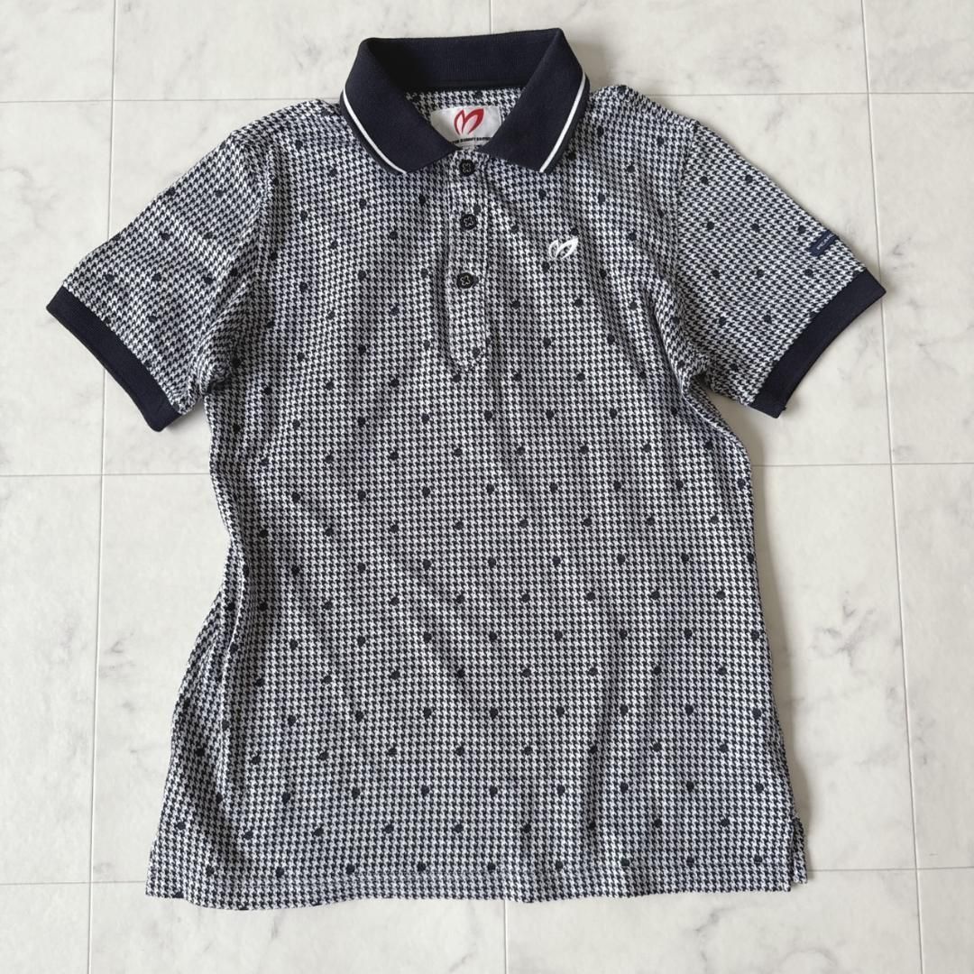 マスターバニー千鳥格子柄 ドット柄 ポロシャツ モノトーン ネイビー 4