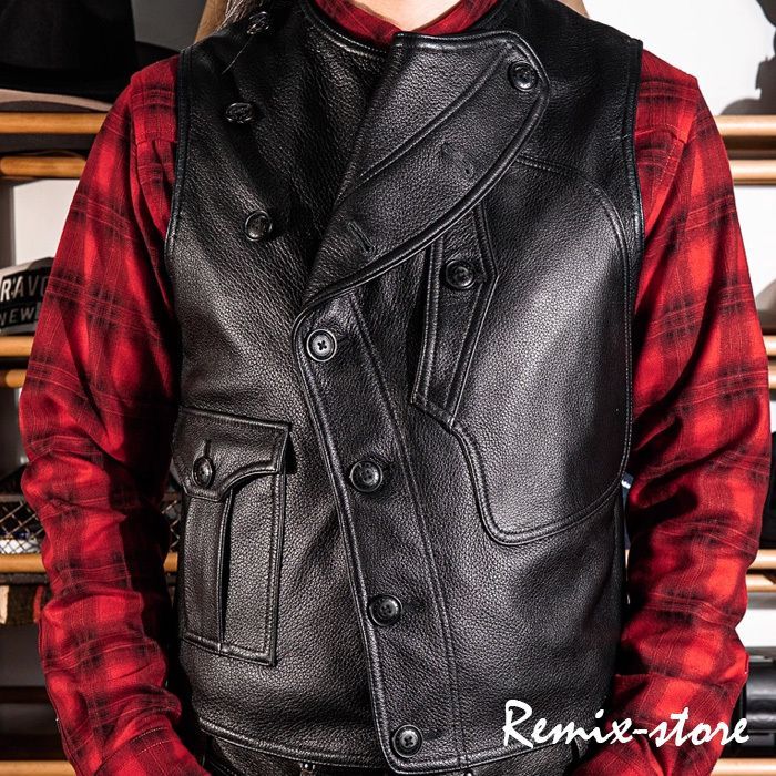 最 復刻 クラシックレーシング 30’s～40’s Dポケット 本革 ヘヴィレザーベスト メンズ S〜3 XL ヴィンテージ sw 632