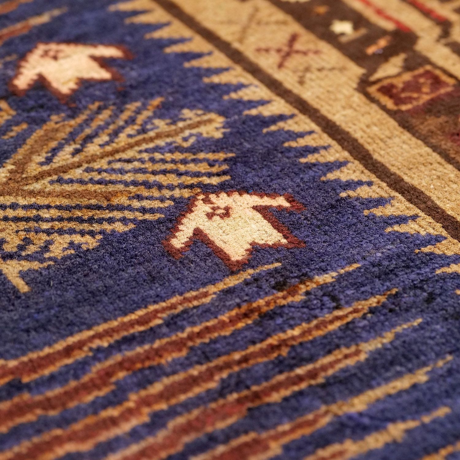 アフガニスタン 1960年代 1480×890 セミアンティーク ピクトリアルラグ